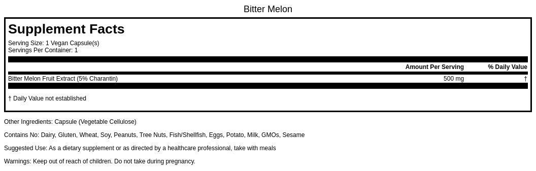 Bitter Melon Extract 500mg