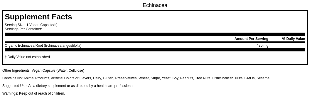 Echinacea Angustifolia Root Extract 420mg