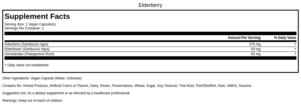 Elderberry Extract 375mg