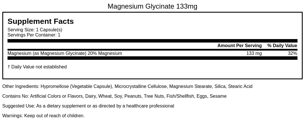 Magnesium 133mg