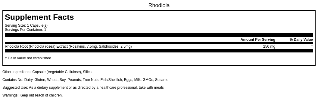 Rhodiola 250mg